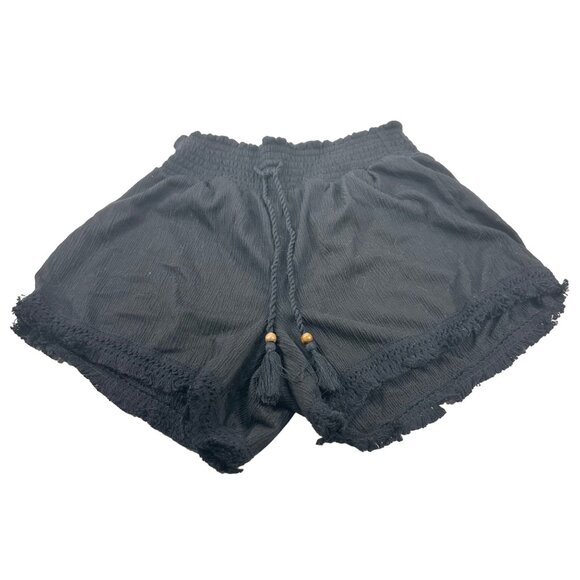 No Boundaries Women's Size Medium Short Fringe Trim Black Preowned - Picture 1 of 10
